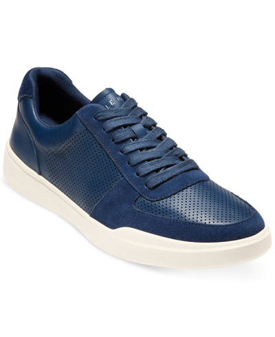 Shop Cole Haan Men's Grand Crosscourt Modern Perforated Sneaker Men's Shoes In Moonlit Ocean/insignia Blue/bright Cobal