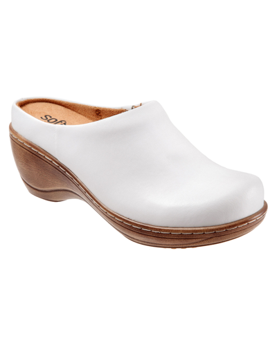 Shop Softwalk Madison Clog Women's Shoes In White Leather