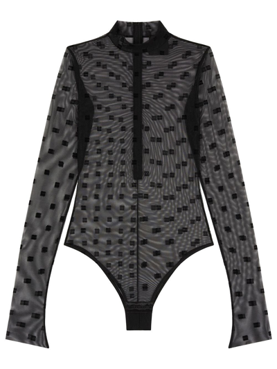 Shop Givenchy Transparent 4g Bodysuit In Black