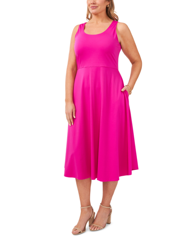 Shop Msk Plus Size Pullover Dress In Fiercely Fuchsia