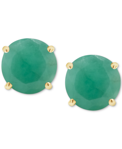 Macy's Sapphire Solitaire Stud Earrings (1-1/5 Ct. T.w.) In 14k Gold (also In Emerald & Ruby) In Emerald