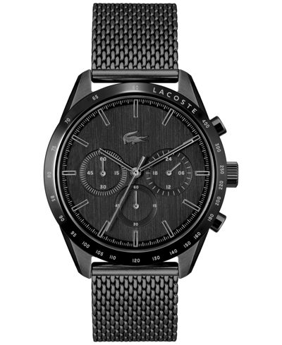 Shop Lacoste Men's Chronograph Boston Black-tone Stainless Steel Mesh Bracelet Watch 42mm