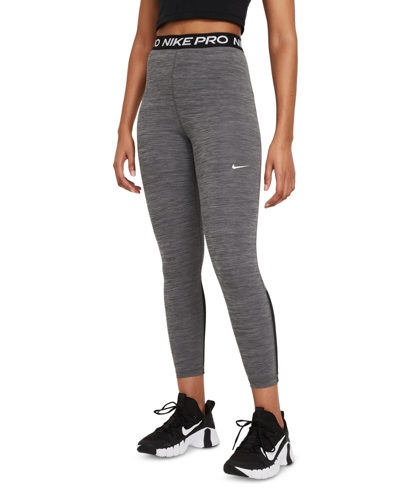 Shop Nike Pro Women's 365 Dri-fit High-rise 7/8 Length Leggings In Black / Heathered