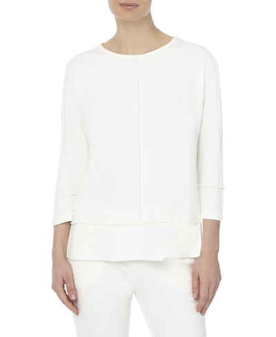 Shop Jones New York Women's Serenity Knit 3/4 Sleeve Tunic Top, Regular & Petite In Jones White