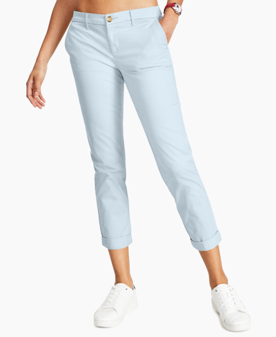 Shop Tommy Hilfiger Hampton Roll-cuff Chino Pants In Breeze