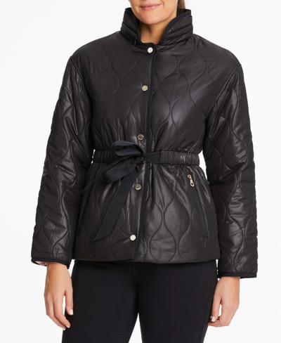 Kate Spade New York Women's Relaxed Belted Onion Quilted Coat In Black |  ModeSens