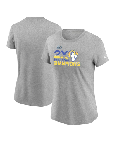 Shop Nike Women's  Heather Gray Los Angeles Rams 2-time Super Bowl Champions T-shirt In Heathered Gray
