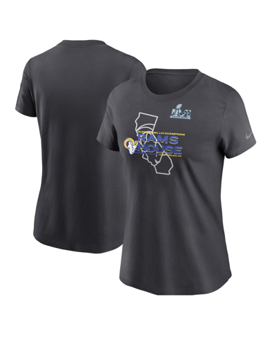 Shop Nike Women's  Anthracite Los Angeles Rams Super Bowl Lvi Champions Hometown T-shirt