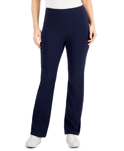Shop Style & Co Women's High Rise Bootcut Leggings, Created For Macy's In Industrial Blue