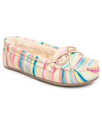 Shop Minnetonka Women's Cally Moccasin Slippers Women's Shoes In Tropical Wave