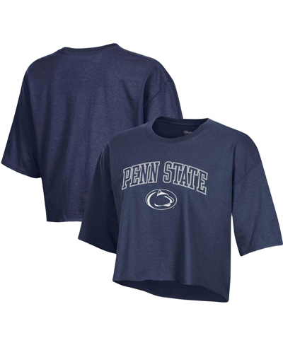 Shop Champion Women's  Navy Penn State Nittany Lions Cropped Boyfriend T-shirt