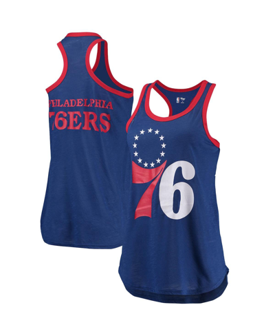 G-iii Sports By Carl Banks Royal Philadelphia 76ers Showdown Scoop-neck Racerback Tank Top In Royal