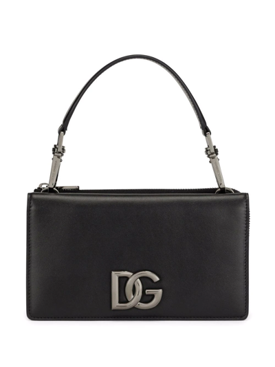 Shop Dolce & Gabbana Logo-plaque Shoulder Bag In Black