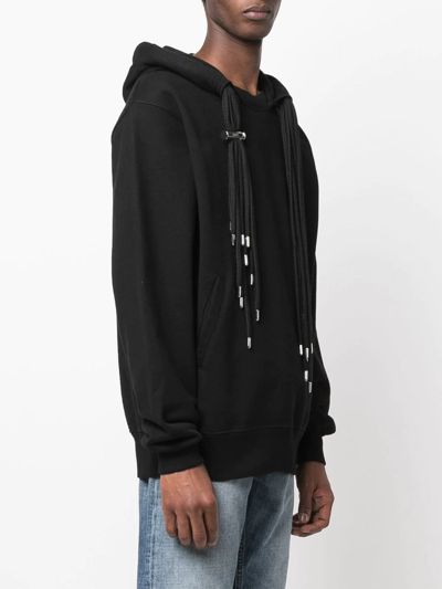 Shop Ambush Drawstring Cotton Hoodie In Black