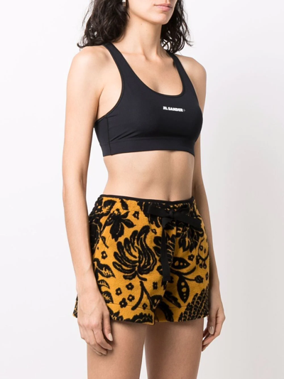 Shop Jil Sander Logo-print Sports Bra In Schwarz