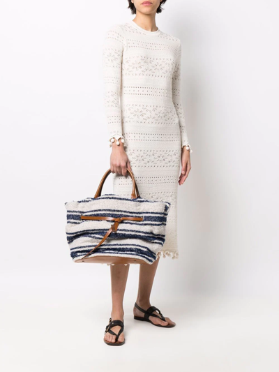 Shop Dorothee Schumacher Striped Bouclé Tote Bag In Neutrals