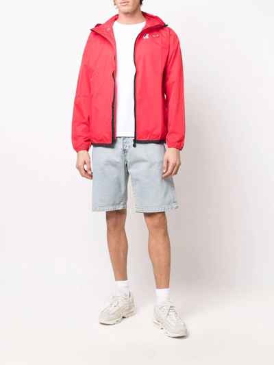 Comme Des Garçons Play Comme Des Garcons Play K-way Hoodie Full Zip In Red