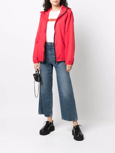 Comme Des Garçons Play Comme Des Garcons Play K-way Hoodie Full Zip In Red