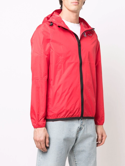 Shop Comme Des Garçons Play X K-way Zip Hooded Jacket In Red