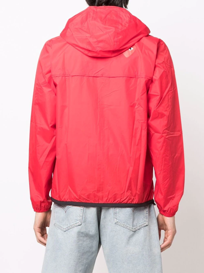 Shop Comme Des Garçons Play X K-way Zip Hooded Jacket In Red