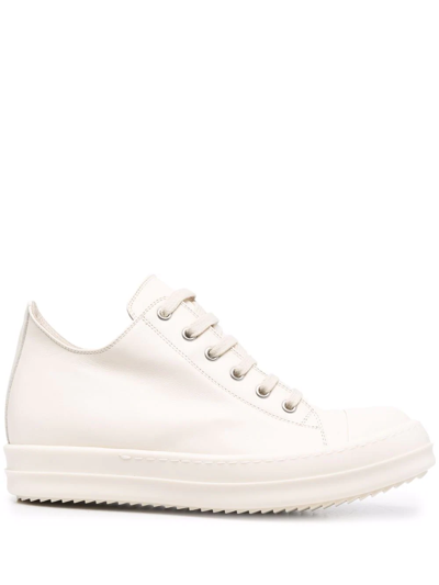Shop Rick Owens Round-toe Lace-up Sneakers In Weiss
