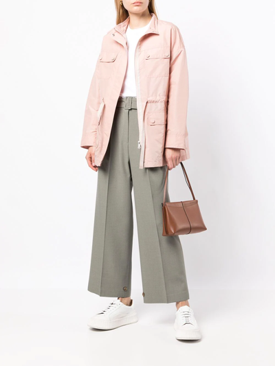 Shop Yves Salomon Cargo-pocket Drawstring Shirt Jacket In Pink