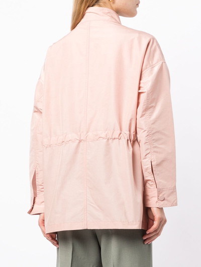 Shop Yves Salomon Cargo-pocket Drawstring Shirt Jacket In Pink