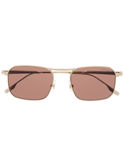 Shop Montblanc Square Tinted Sunglasses In Gold