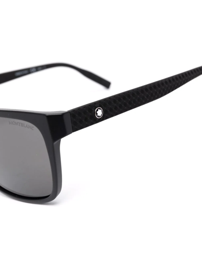Montblanc Logo Square Tinted Sunglasses In Black