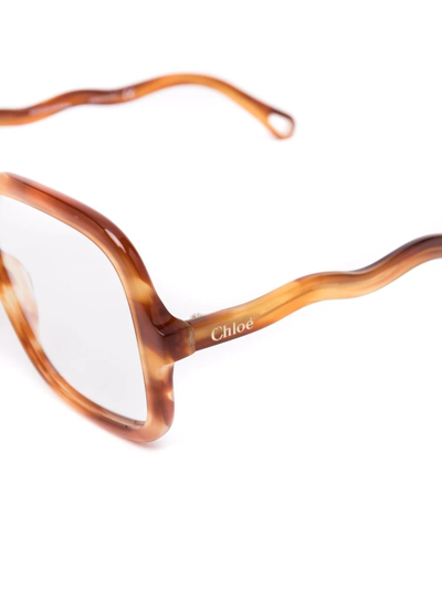 Chloé Oversized-frame Glasses In Neutrals