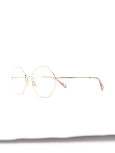 Chloé Geometric-frame Glasses In Gold