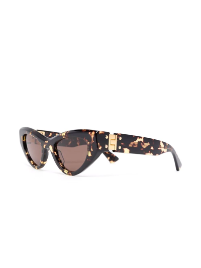 Shop Bottega Veneta Cat-eye Frame Sunglasses In Brown