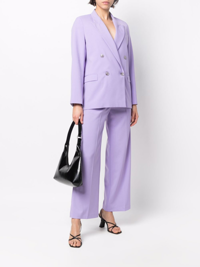 Shop Erika Cavallini Wide-leg Drawstring Trousers In Violett