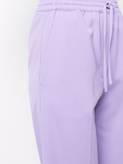 Shop Erika Cavallini Wide-leg Drawstring Trousers In Violett