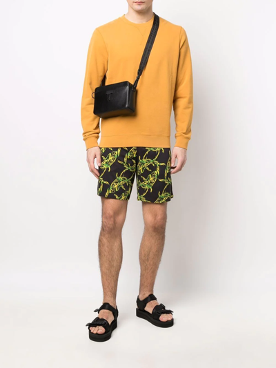 Msgm Shark Chain-print Bermuda Shorts In Black