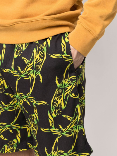 Msgm Shark Chain-print Bermuda Shorts In Black