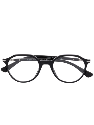 Shop Persol Round-frame Glasses In Black