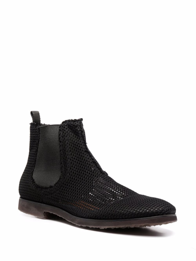 Shop Premiata Elasticated Mesh Ankle Boots In Black