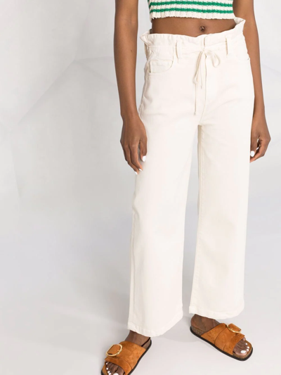 Shop Paige Drawstring Waistband Jeans In Neutrals