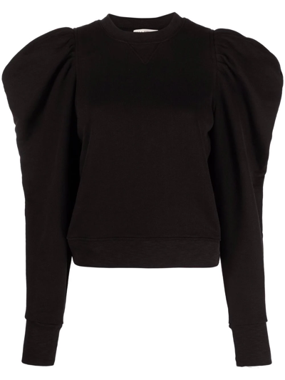 Shop Ulla Johnson Exaggerated-sleeve Sweatshirt In Black
