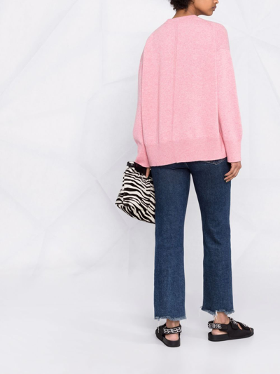 Shop Barrie Knitted Cashmere Jumper In Rosa