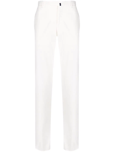 Incotex Slim-cut Cotton Trousers In Weiss
