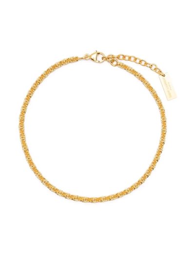 Shop Saint Laurent Small Faceted Cable-chain Bracelet In Gold
