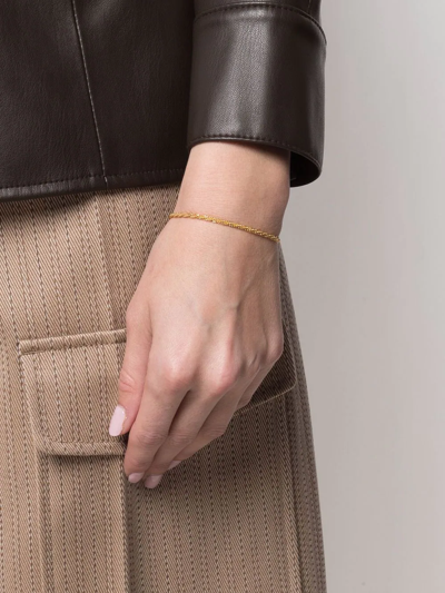 Shop Saint Laurent Small Faceted Cable-chain Bracelet In Gold