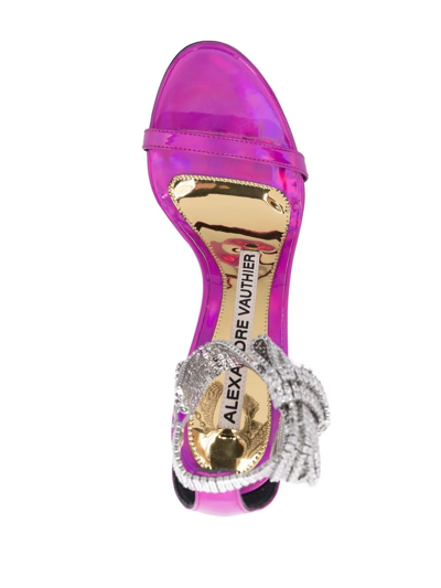 Shop Alexandre Vauthier Diana 100mm Crystal-embellished Sandals In Rosa