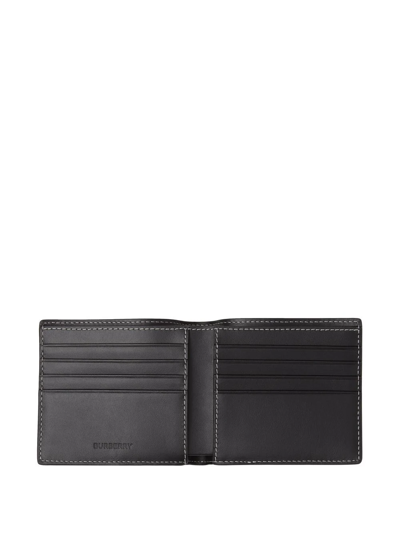 Shop Burberry Check Logo Wallet In Braun