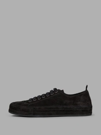 Shop Ann Demeulemeester Men's Black Suede Low Sneakers