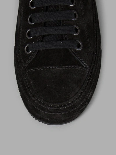 Shop Ann Demeulemeester Men's Black Suede Low Sneakers