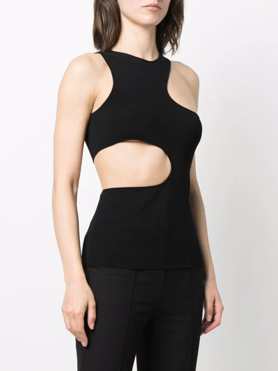 Shop Stella Mccartney Cut-out Tank Top In Black