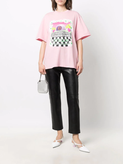 Shop Stella Mccartney Transcend Graphic Print T-shirt In Rosa